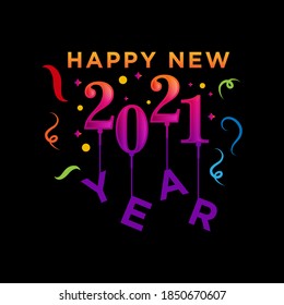 Happy New Year elegant design of colored 2021 logo numbers. Typography for 2021 save the date luxury designs and new year celebration invite.