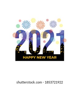Happy New Year elegant design of colored 2021 logo numbers. Typography for 2021 save the date luxury designs and new year celebration invite. Vector illustration. Isolated on white background.