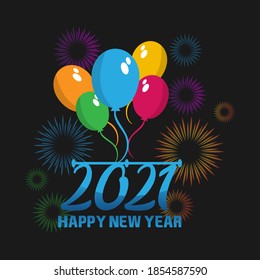 Happy New Year elegant design of colored 2021 logo numbers. Typography for 2021 save the date luxury designs and new year celebration invite.