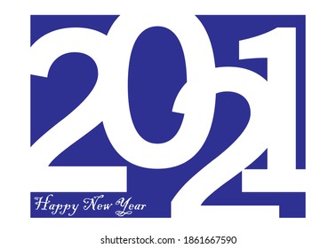 Feliz Año Nuevo diseño elegante de los coloreados números del logo 2021. La tipografía para 2021 ahorra la fecha de diseño de lujo y la invitación a la celebración de año nuevo. Ilustración del vector