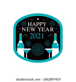 Happy New Year elegant design of colored 2021 logo numbers