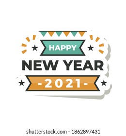 Happy New Year elegant design of colored 2021 logo numbers