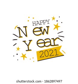 Happy New Year elegant design of colored 2021 logo numbers