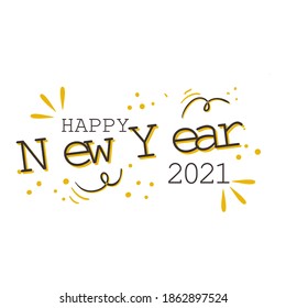 Happy New Year elegant design of colored 2021 logo numbers
