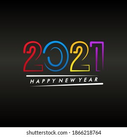 Happy New Year elegant design of colored 2021 logo numbers. Typography for 2021 save the date luxury designs and new year celebration invite. Vector illustration.