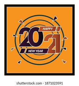 Feliz Año Nuevo diseño elegante de los coloreados números del logo 2021