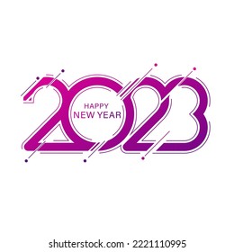 happy new year elegant design vector illustration of color logo