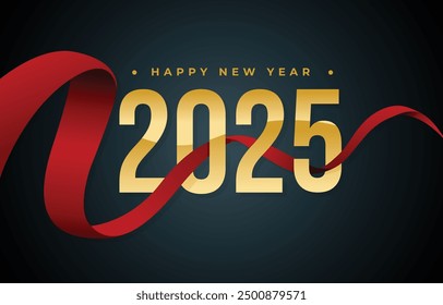 Feliz año Nuevo diseño elegante de números de logotipo de oro 2025 de colores. Guardar Tipografía para 2025: los diseños de lujo de fecha y la invitación de celebración de año nuevo. Ilustración vectorial. 