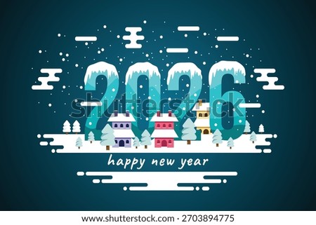 Happy New Year elegant design of colored 2026 logo numbers. Typography for 2026 save the date luxury designs and new year celebration invite. Vector illustration. 