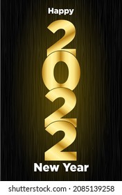 happy new year elegant golden color text