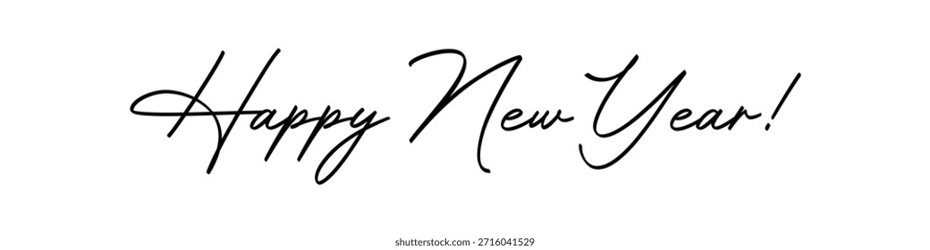 Happy New Year Elegant Script Text Design