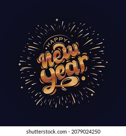 Happy New Year Elegant Typography Vector