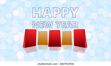 Feliz Año Nuevo Elegante ilustración vectorial para banner, volante y tarjeta de saludo. Temporada de invierno y Navidad de lujo y Año Nuevo. 