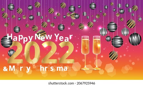 Feliz Año Nuevo Elegante ilustración vectorial para banner, volante y tarjeta de saludo. Temporada de invierno y Navidad de lujo y Año Nuevo. 