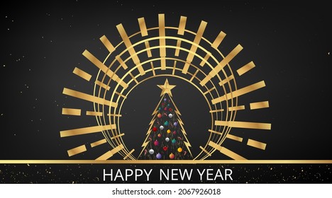 Happy New Year Elegant vector illustration for banner, flyer and greeting card. Luxury Christmas and New Year holidays background, winter season. 