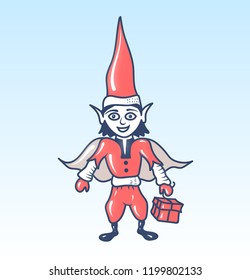 Happy new year elf - vector illustration
