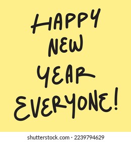 Happy New Year Everyone simple hand writing notes