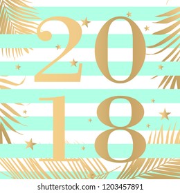 Happy new year fashion 2018 Text Design Vector illustration