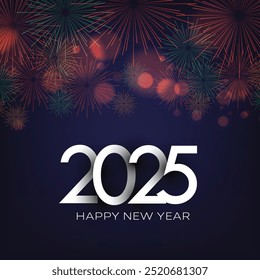 Happy New Year festival background with fireworks and sparkle celebration