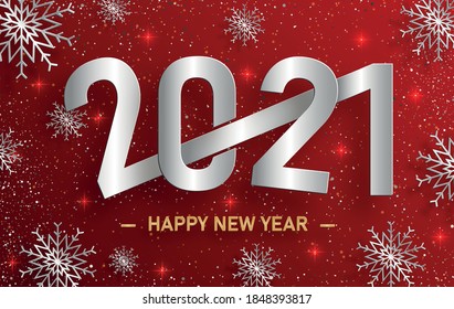 Fröhliches Neujahrsmuster mit Feuerwerk-Konzept auf Farbhintergrund für Einladungskarte, Frohe Weihnachten, Frohes neues Jahr 2021, Grußkarten, Poster oder Webbanner