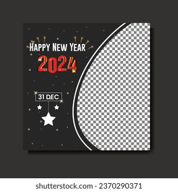 Happy new year festive social media modern square banner design