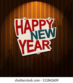 A Happy New Year festive vector banner with lightning and textured background