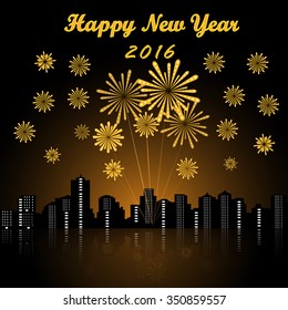 Happy new year firework 2016