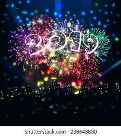 happy new year with firework