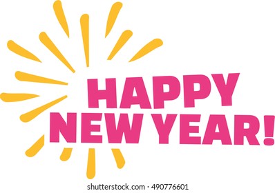 Happy new year with firework