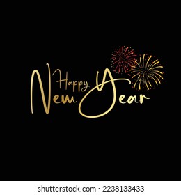 Happy new year with Firework Can be used in social media banner poster