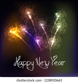 Happy New Year fireworks background