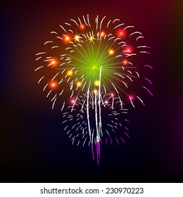 Happy New Year with fireworks background vector illustration