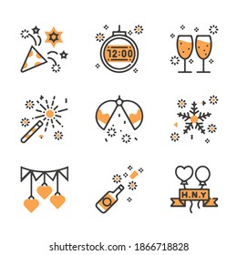 happy new year fireworks vector on a white background