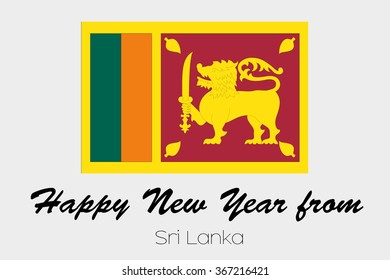 A Happy New Year Flag Illustration of the country of Sri Lanka