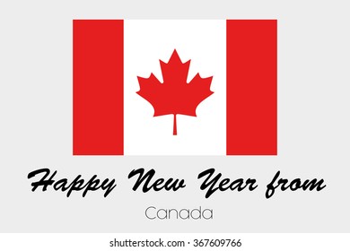A Happy New Year Flag Illustration of the country of Canada