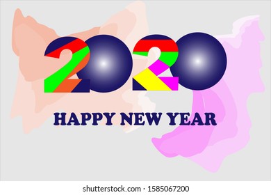 Happy New Year Flat Design Icon Vector