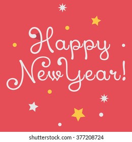 happy new year in flat design