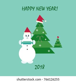 Happy new year flat illustration