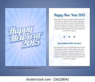 Happy New Year flyer design template. Vector illustration.