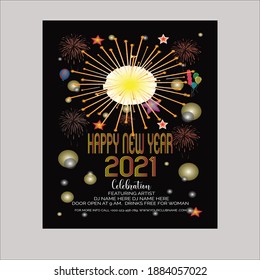Plantilla de folleto de Feliz Año Nuevo