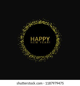 Happy New Year. Flying confetti label, Vector illustration