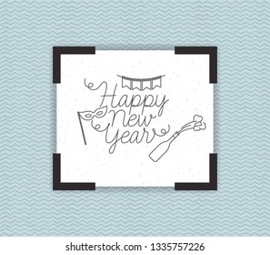happy new year frame with party icons