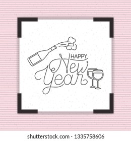 happy new year frame with party icons