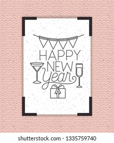 happy new year frame with party icons