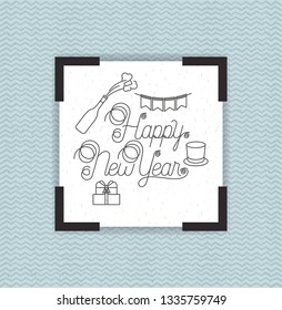 happy new year frame with party icons
