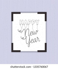 happy new year frame with party icons