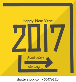 Happy New Year Fresh Start 2017 Layout/Design Cover Background