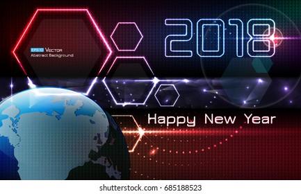 Happy new year futuristic