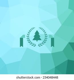 Happy New Year geometric christmas tree design greeting card.