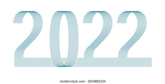 Happy New Year. Geometric lettering 2022. Simple monochrome stylized numbers. Festive New Year card. Vector illustration isolated on a light background.